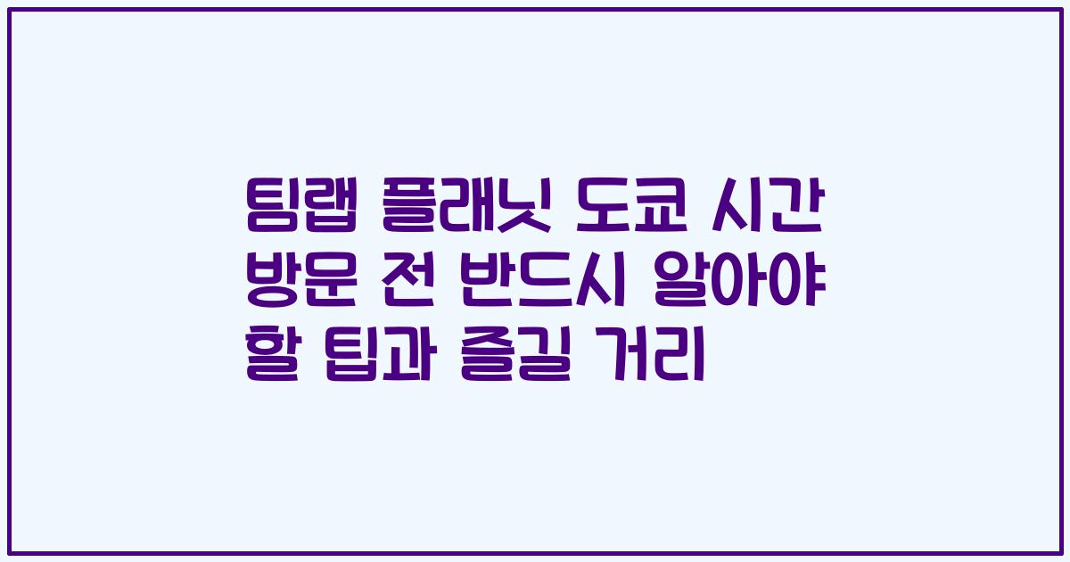 팀랩 플래닛 도쿄 시간 방문 전 반드시 알아야 할 팁과 즐길 거리